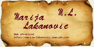 Marija Lakanović vizit kartica